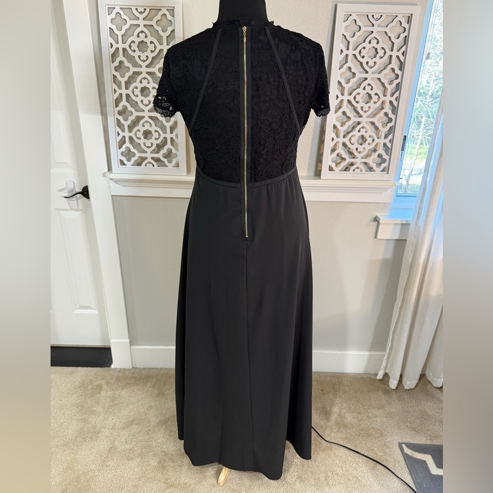 Chic Black Lace Maxi Dress - Picture 4 of 12